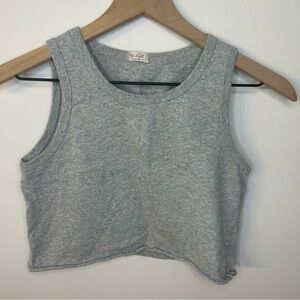 John Galt Women’s Heather Gray Cropped Tank Top, One Size, Brandy Melville